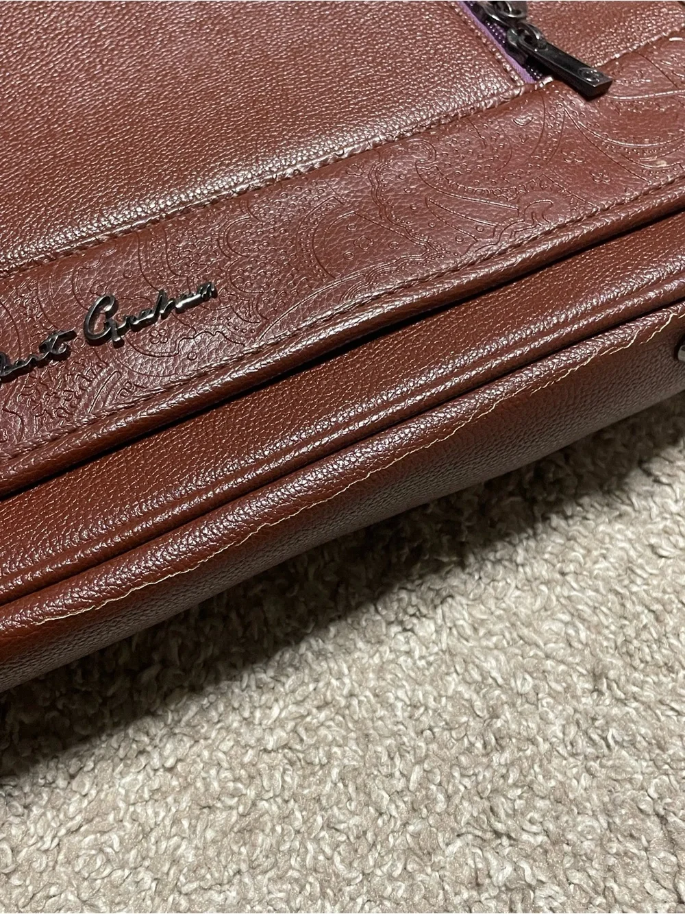 Robert Graham Leather Messenger Bag with Laptop Slot